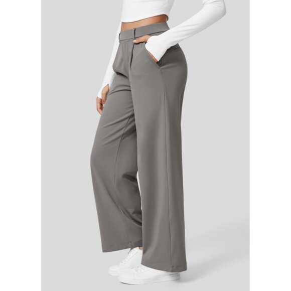 Halara NWT High Waisted Plicated Side Pocket Straight Leg Work Pants Sz XL Tall - Picture 2 of 10